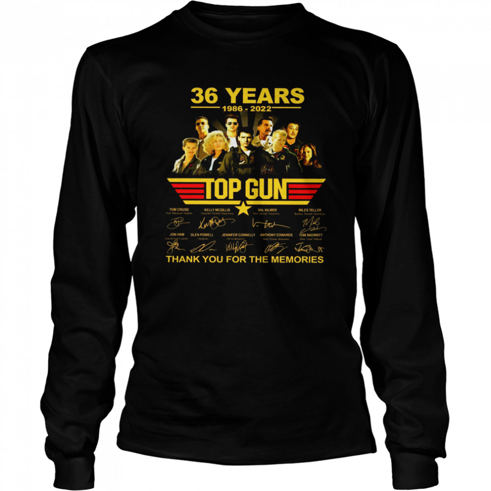 36 Years 1986 2022 Top Gun Thank You For The Memories  Long Sleeved T-shirt