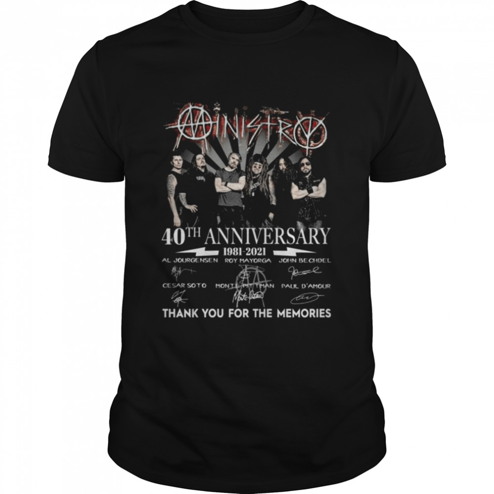 Ministry 40th anniversary 1981 2021 thank you for the memories signatures shirt