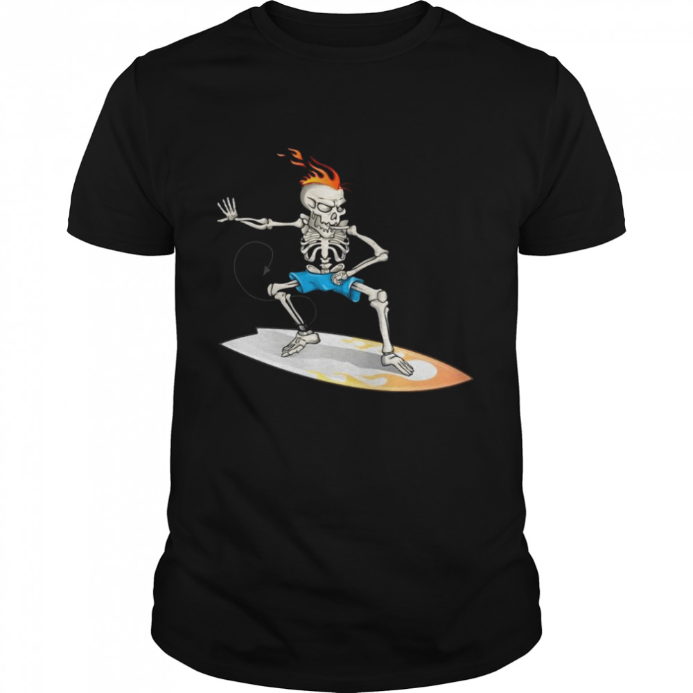 Surfing Skeleton Wave Riding and Water Athletes LOL Surfer Shirt