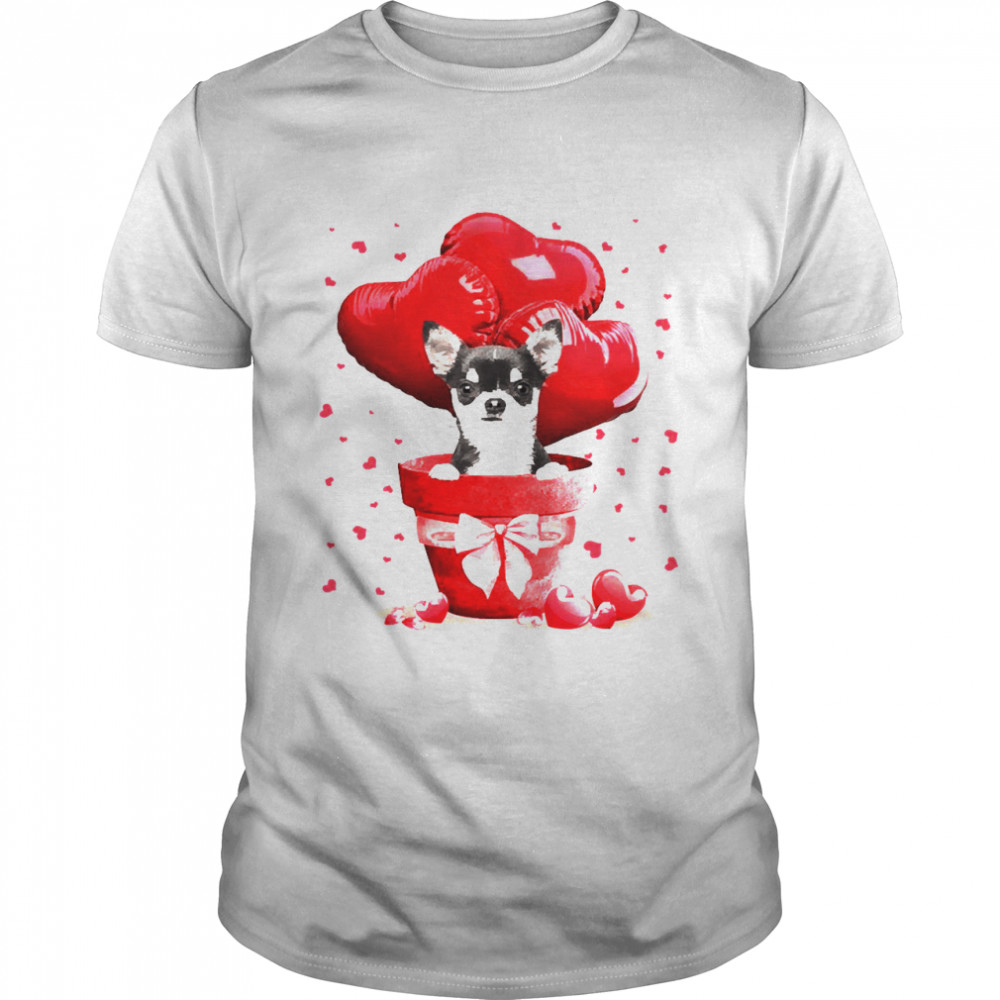 Valentine Pot Black Chihuahua Dog Shirt