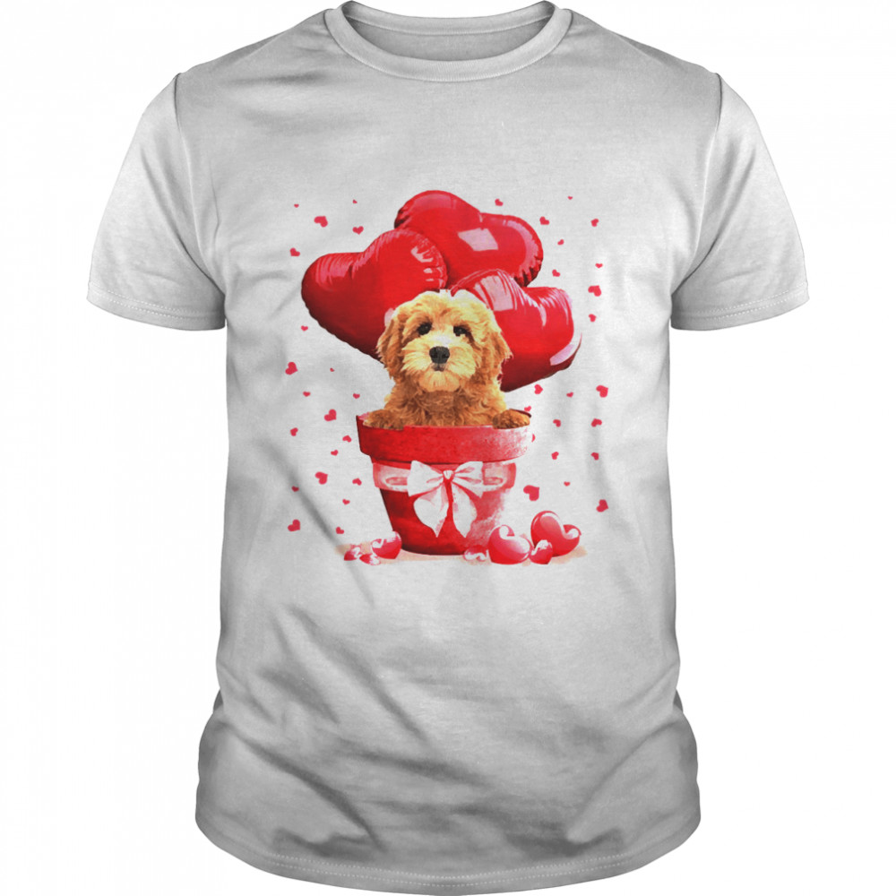 Valentine Pot Red Goldendoodle Dog Shirt