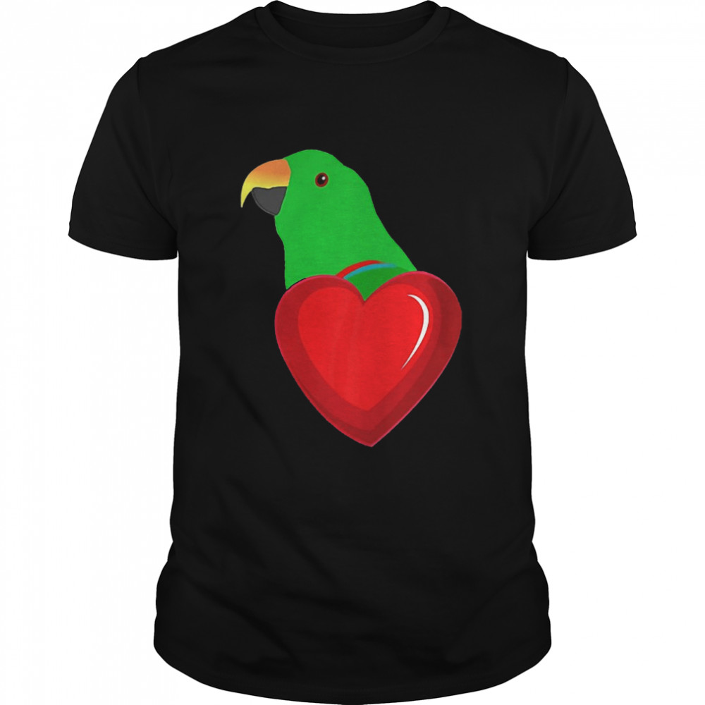 Valentine’s Day Eclectus Parrot Heart Pocket Shirt