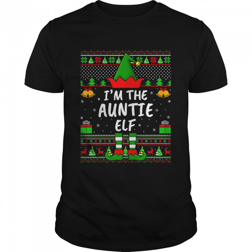 Family Matching Ugly I’m The Auntie Elf Christmas Shirt