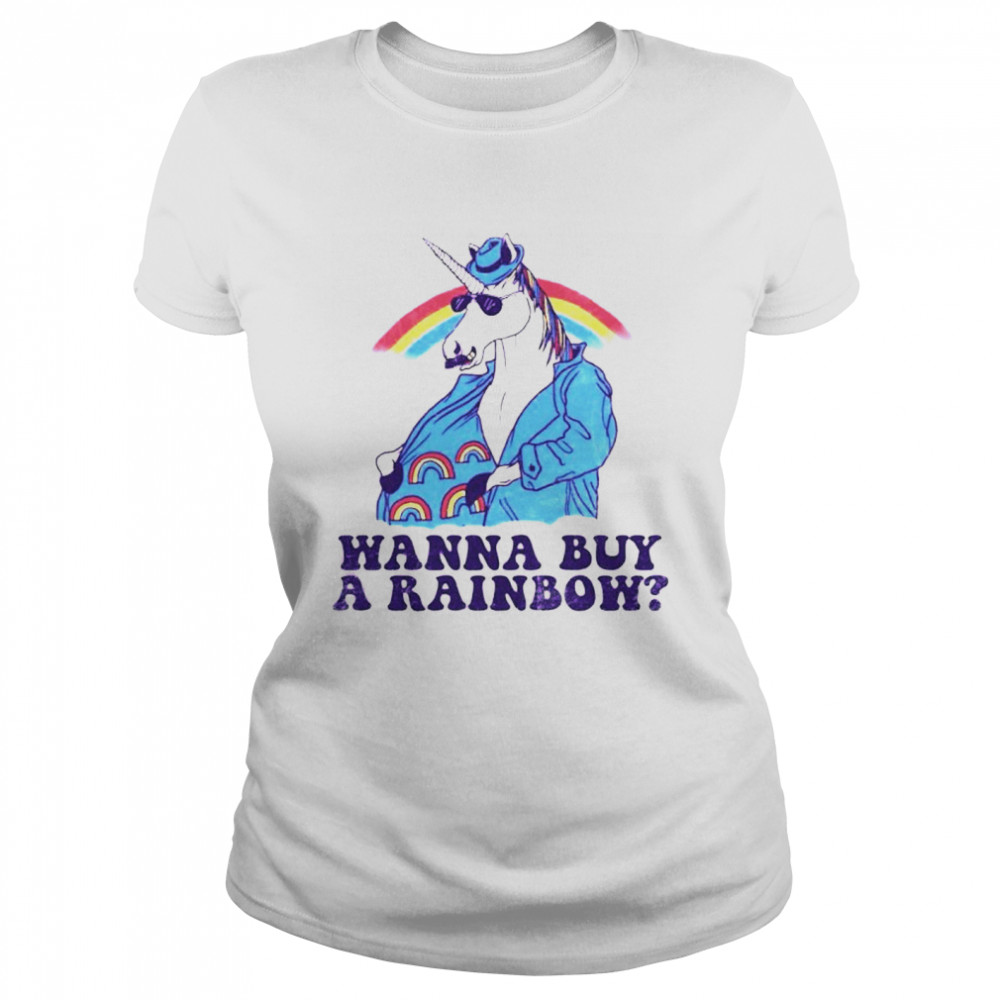 Unicorn wanna buy a rainbow shirt Classic Women's T-shirt
