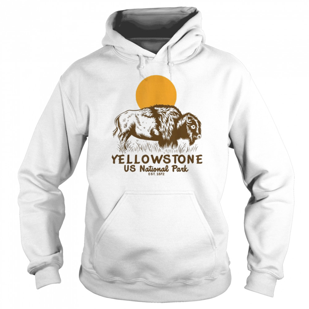 Yellowstone US National Park Bison Buffalo Souvenir T- Unisex Hoodie