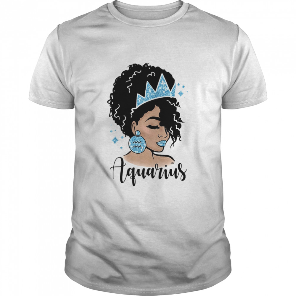 Afro Girl Zodiac Astrology Signs Aquarius Shirt