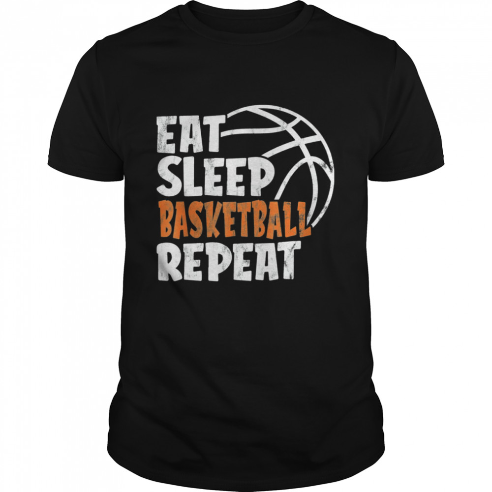 Eat Sleep Basketball Repeat Vintage Basketball Tee Shirt