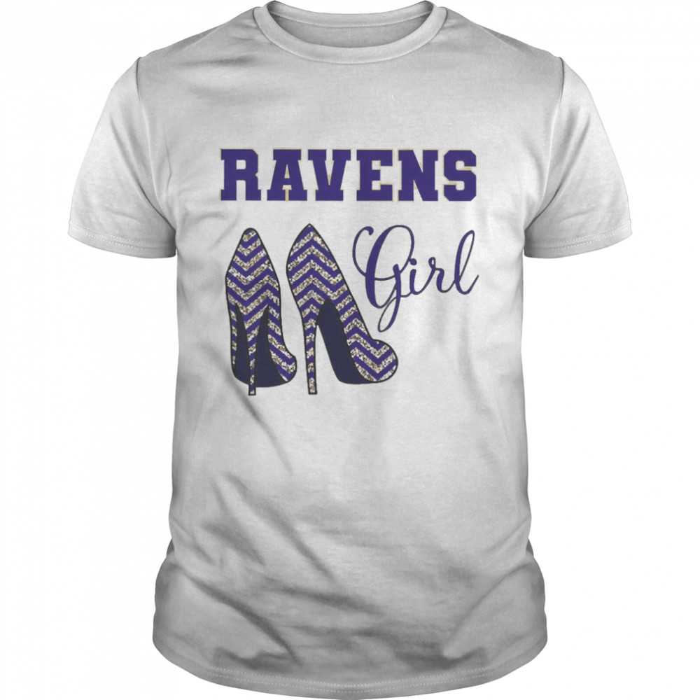 Football Cheer Gear High Heels Ravens Girl Shirt