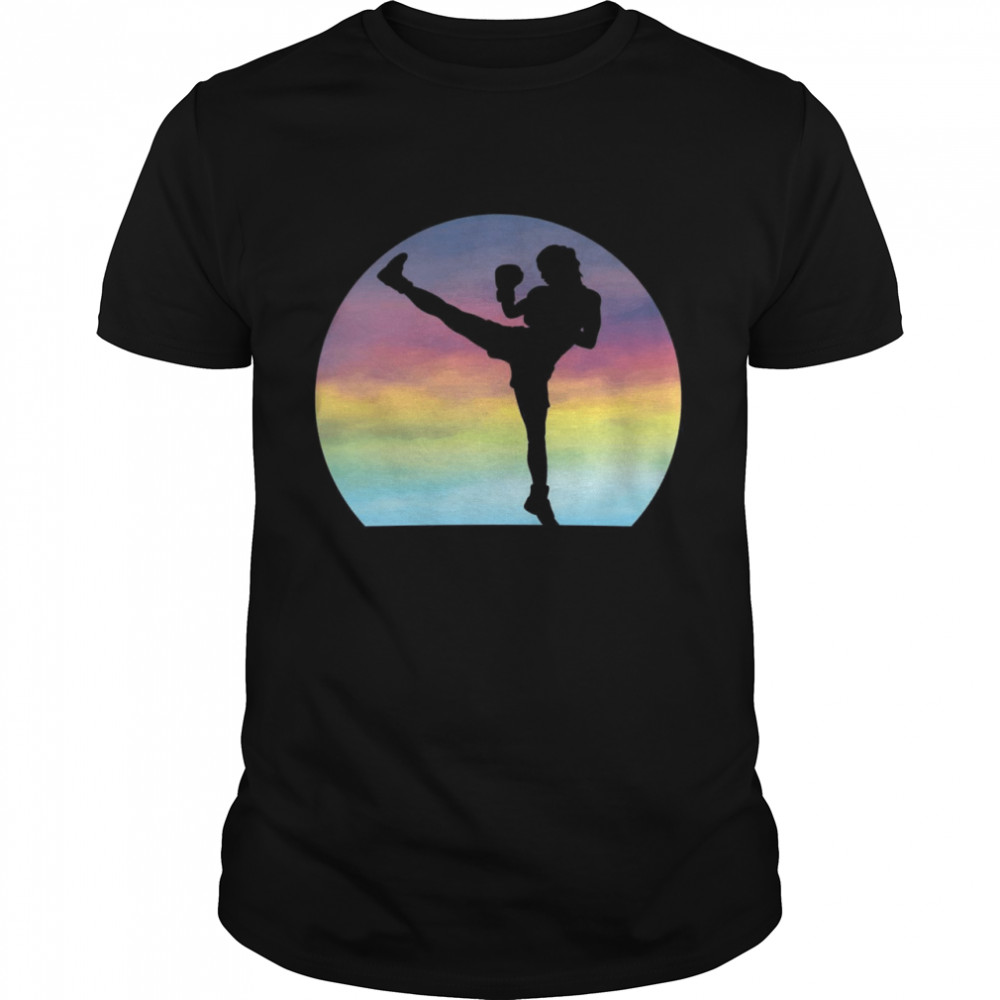 Kickboxing Retro Sunset Thai Boxing Workout Shirt
