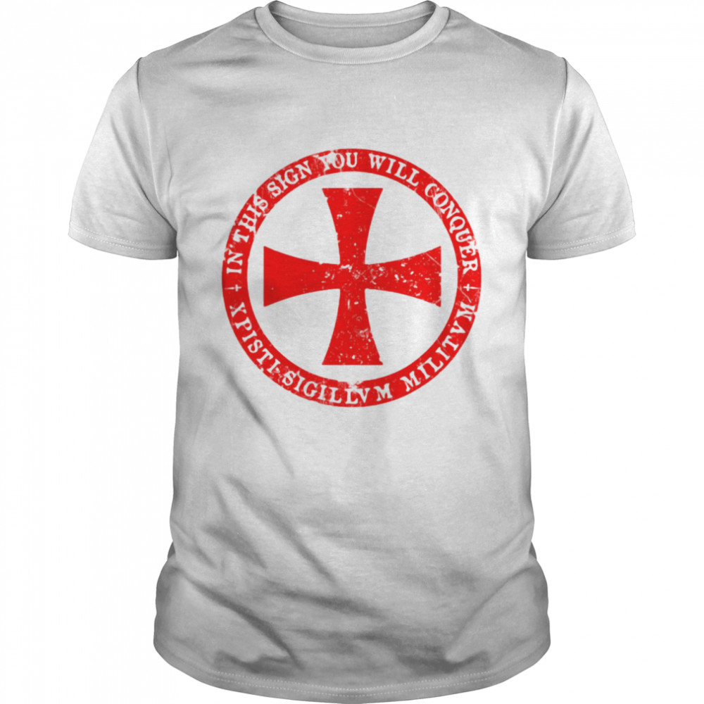 Knights Templar Maltese Cross Shield Medieval Crusader Shirt