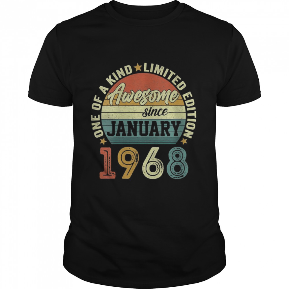 Awesome Since January 1968 54 Years Old 54th Birthday Shirt