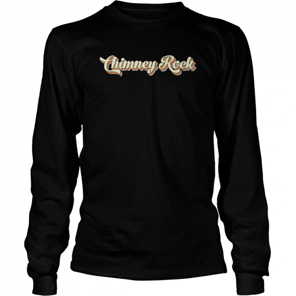 Chimney Rock Retro Art Baseball Font Vintage  Long Sleeved T-shirt