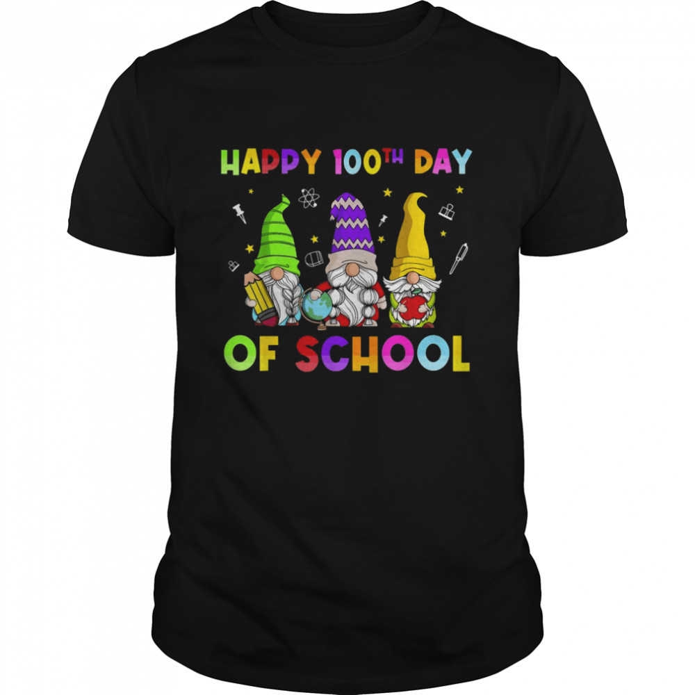 Gnomies Happy 100th Day Of School Gnome Teacher Shirt