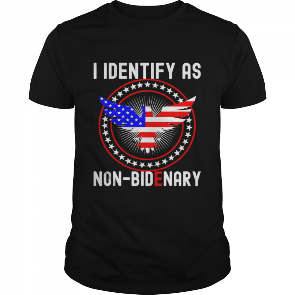 american flag patriots I identify as non-bidenary shirt
