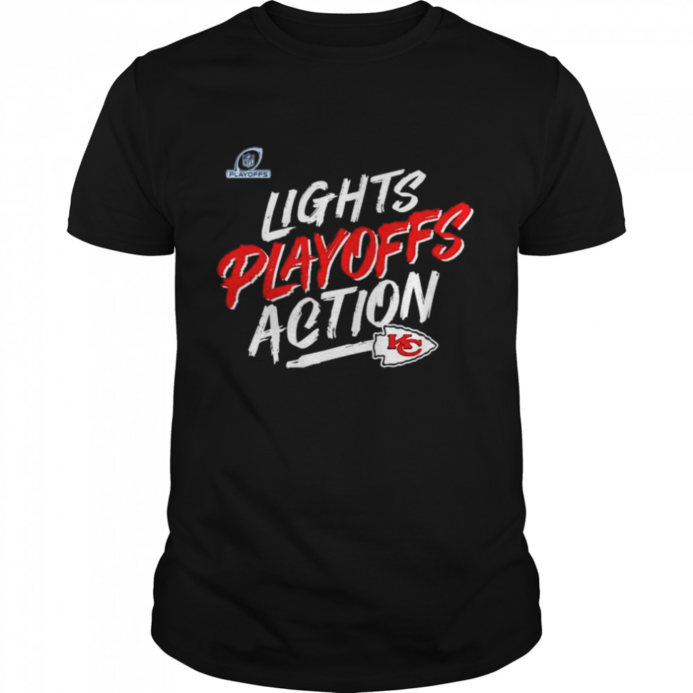 Kansas City Chiefs 2021 NFL Playoffs Bound Lights Action T-shirt