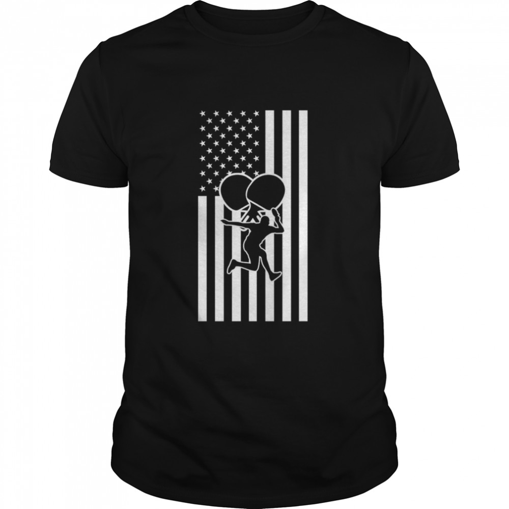 Table Tennis Player American Flag Cool Sportss Shirt