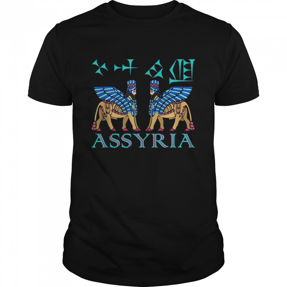 Twin Lamassu, with Assyrian Cuneiform Text Shirt