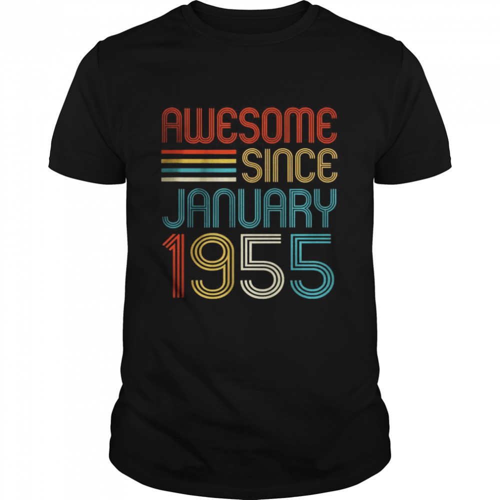Awesome Since January 1955 67th Birthday Retro  Classic Men's T-shirt
