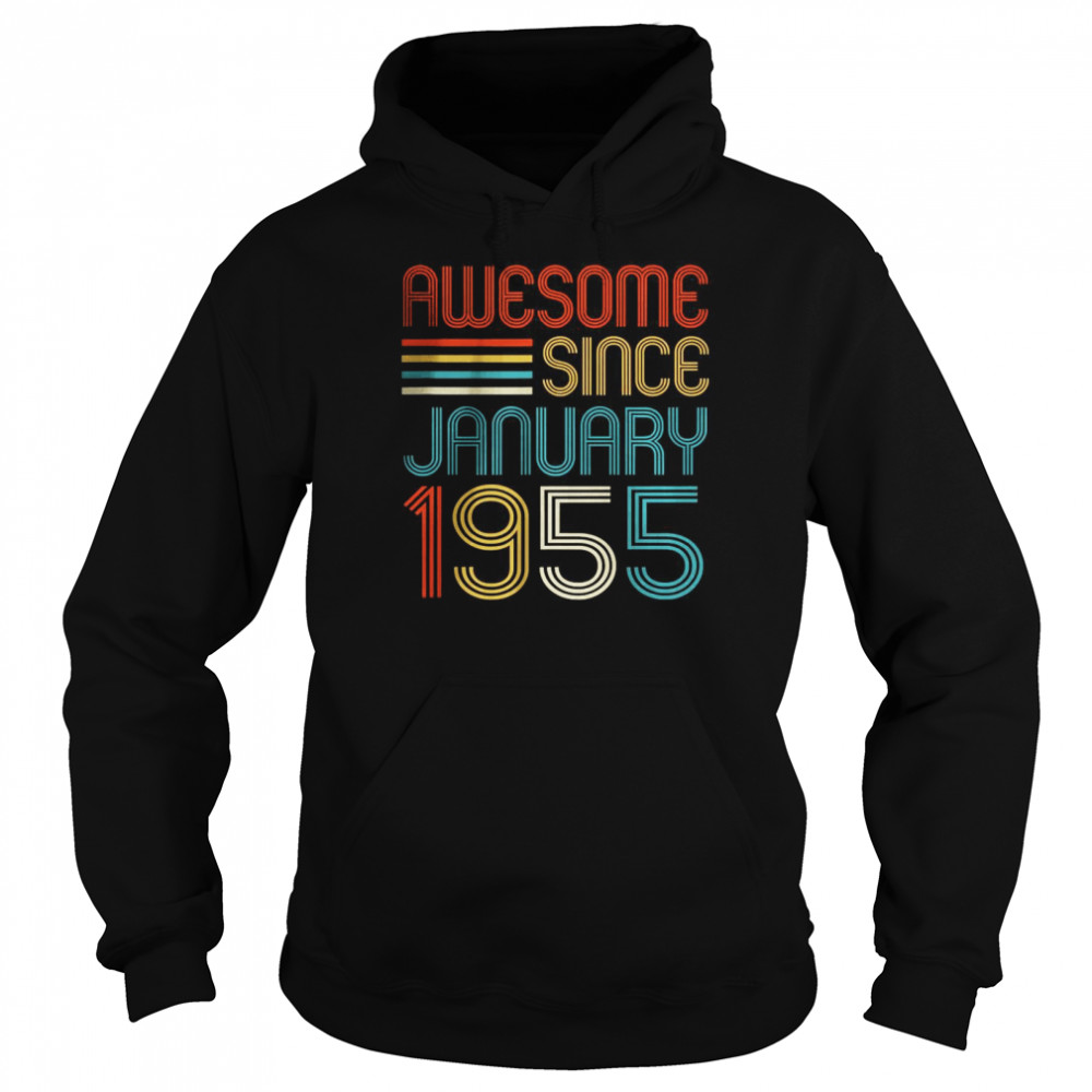 Awesome Since January 1955 67th Birthday Retro Unisex Hoodie