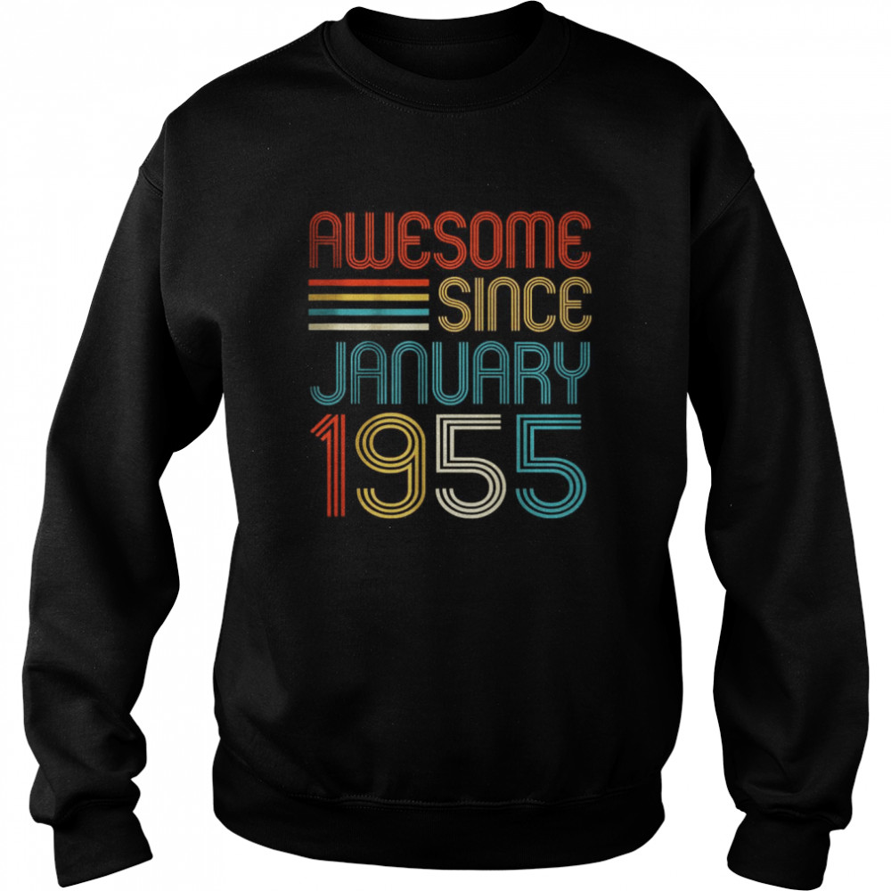 Awesome Since January 1955 67th Birthday Retro  Unisex Sweatshirt