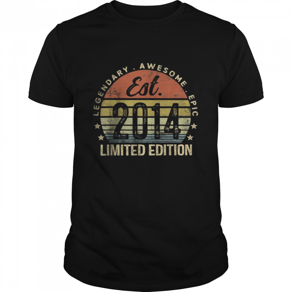 Est 2014 Limited Edition 8th Birthday Gifts 8 Year Old T-Shirt