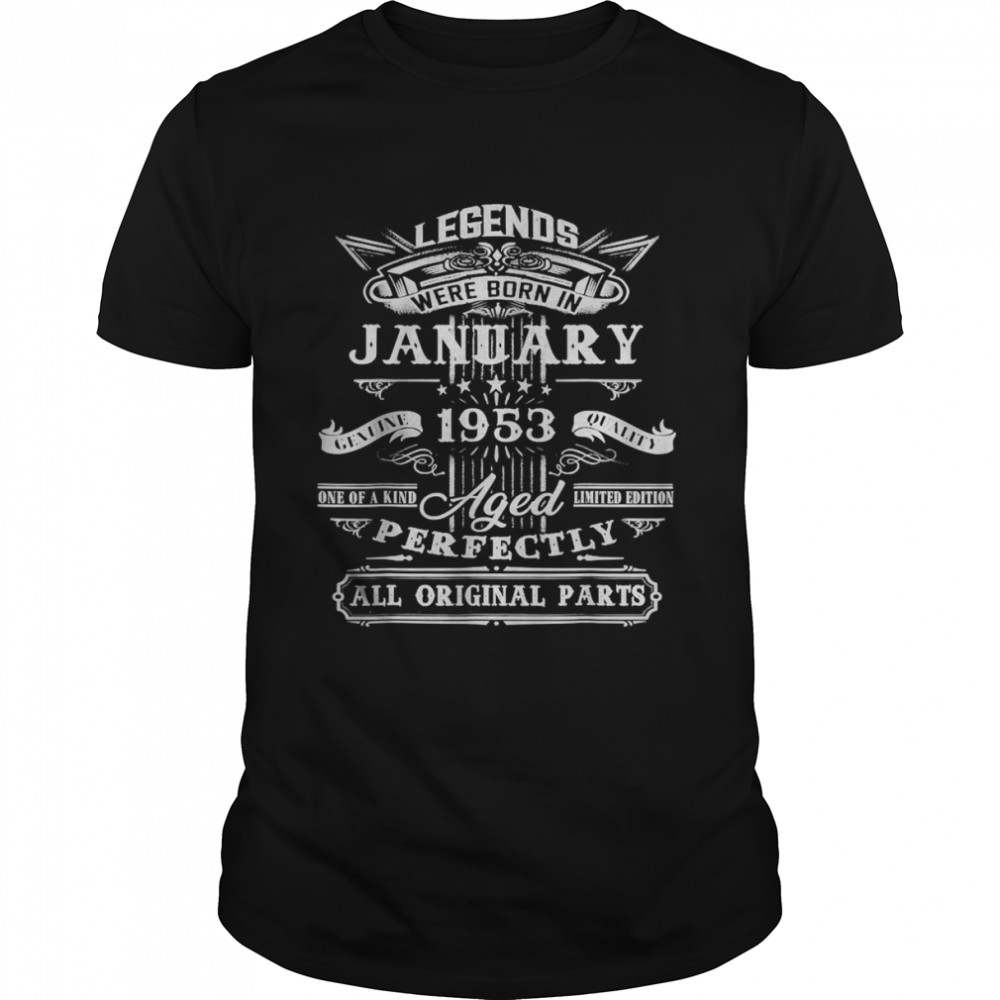 Vintage Born In January 1953 Man Myth Legend 69 Years Old T-Shirt