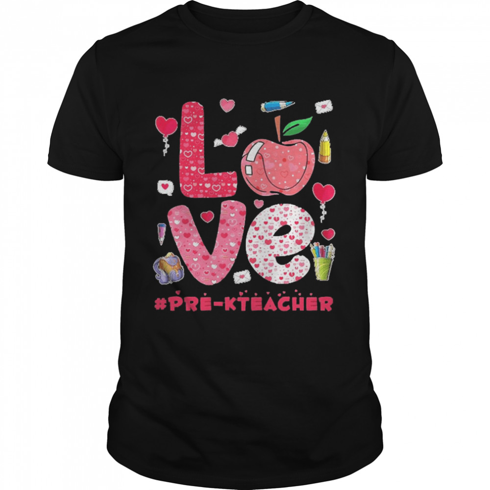 Apple Leopard Love Pre-K Teacher Shirt