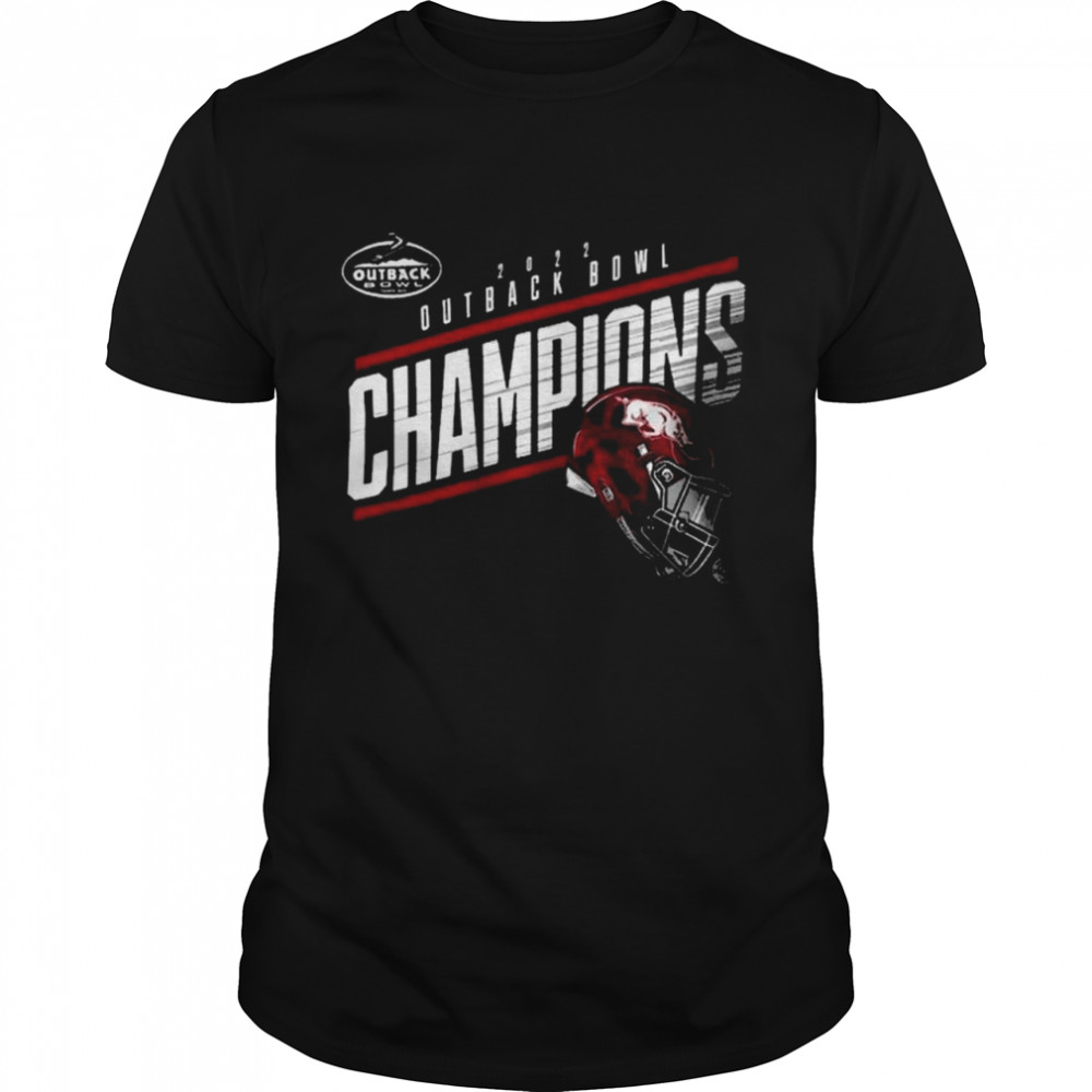Arkansas Razorbacks Helmet Outback Bowl 2022 Champs T-Shirt