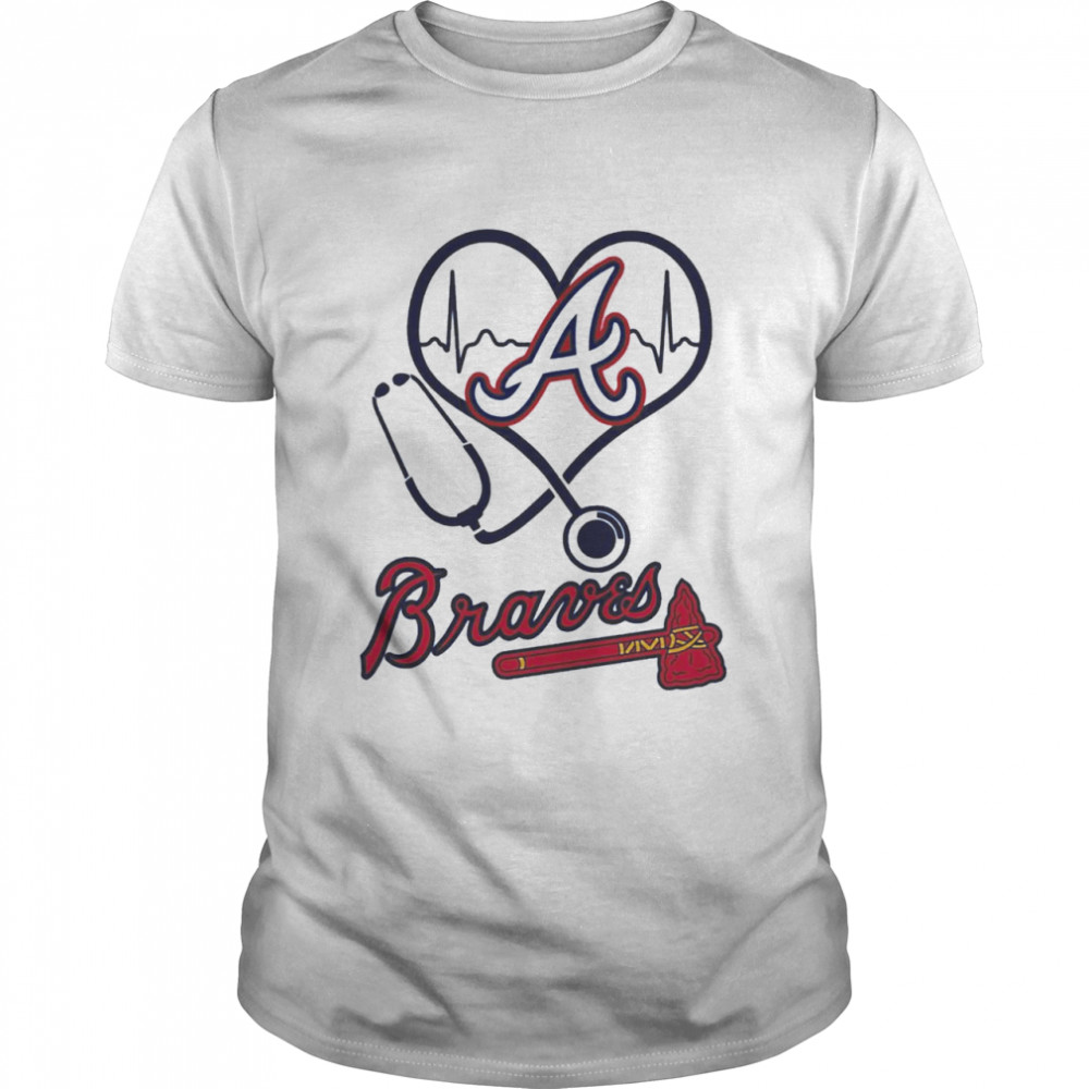 Nurse Love Atlanta Braves Heartbeat Shirt