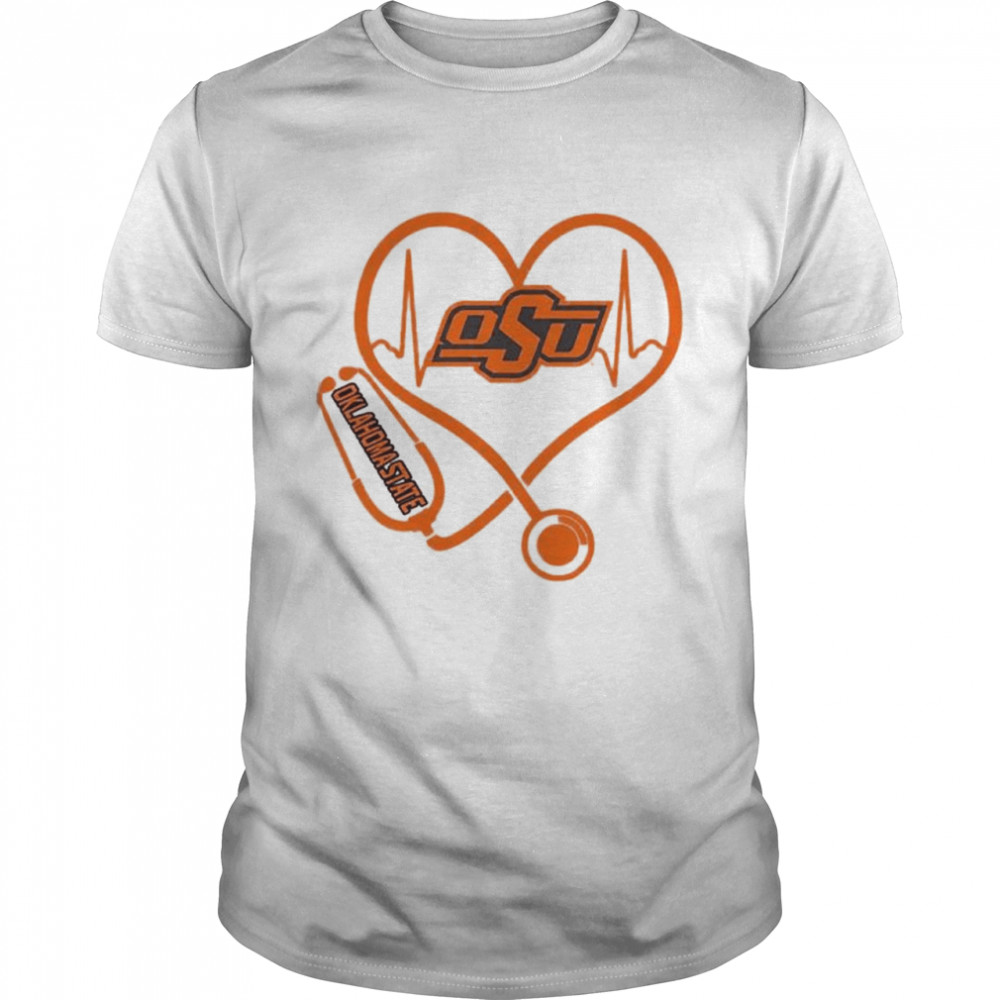 Nurse Love Oklahoma State Cowboys Heartbeat Shirt
