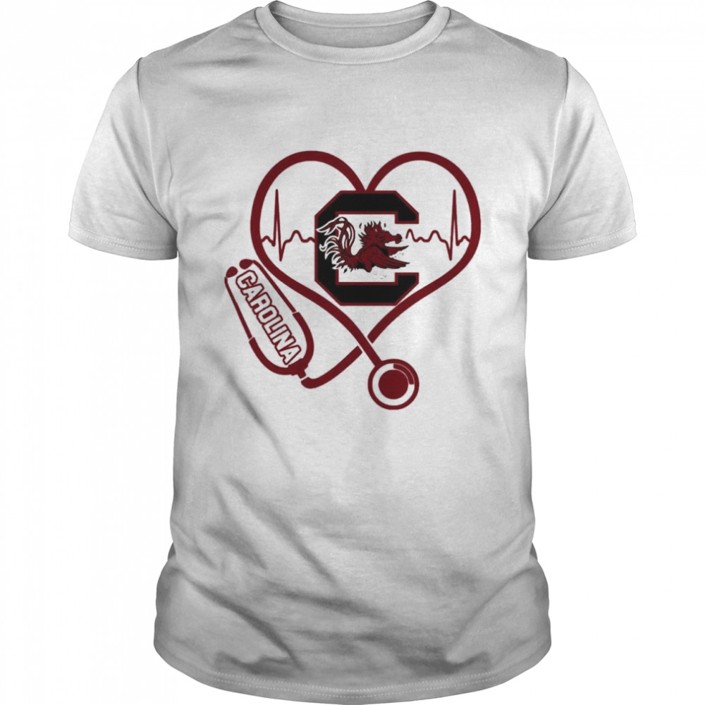 Nurse Love South Carolina Gamecocks Heartbeat Shirt