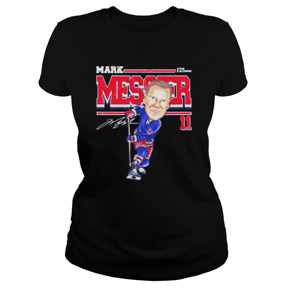 New York NHL Mark Messier cartoon signature shirt Classic Women's T-shirt