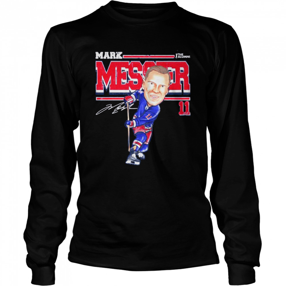 New York NHL Mark Messier cartoon signature shirt Long Sleeved T-shirt