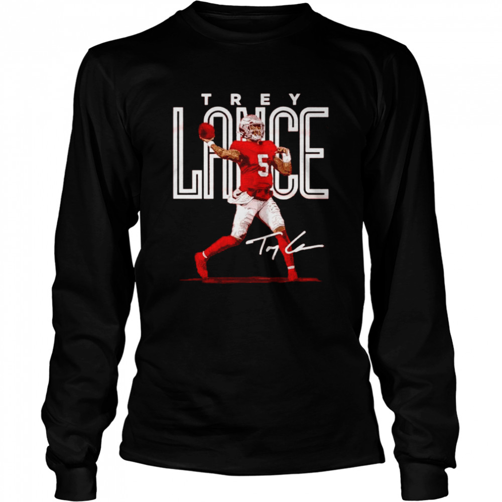 San Francisco Football Trey Lance pass signature shirt Long Sleeved T-shirt
