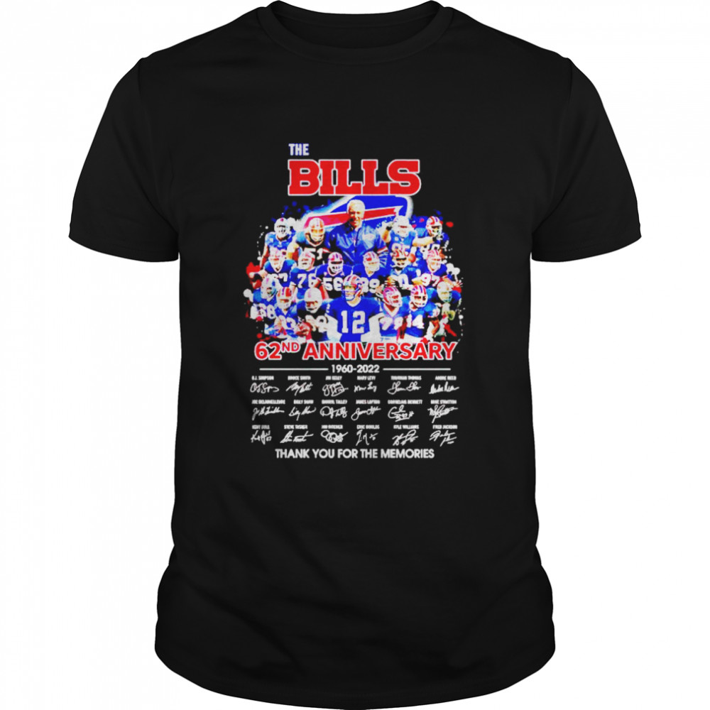The Bills 62nd Anniversary 1960 2022 thank you for the memories shirt