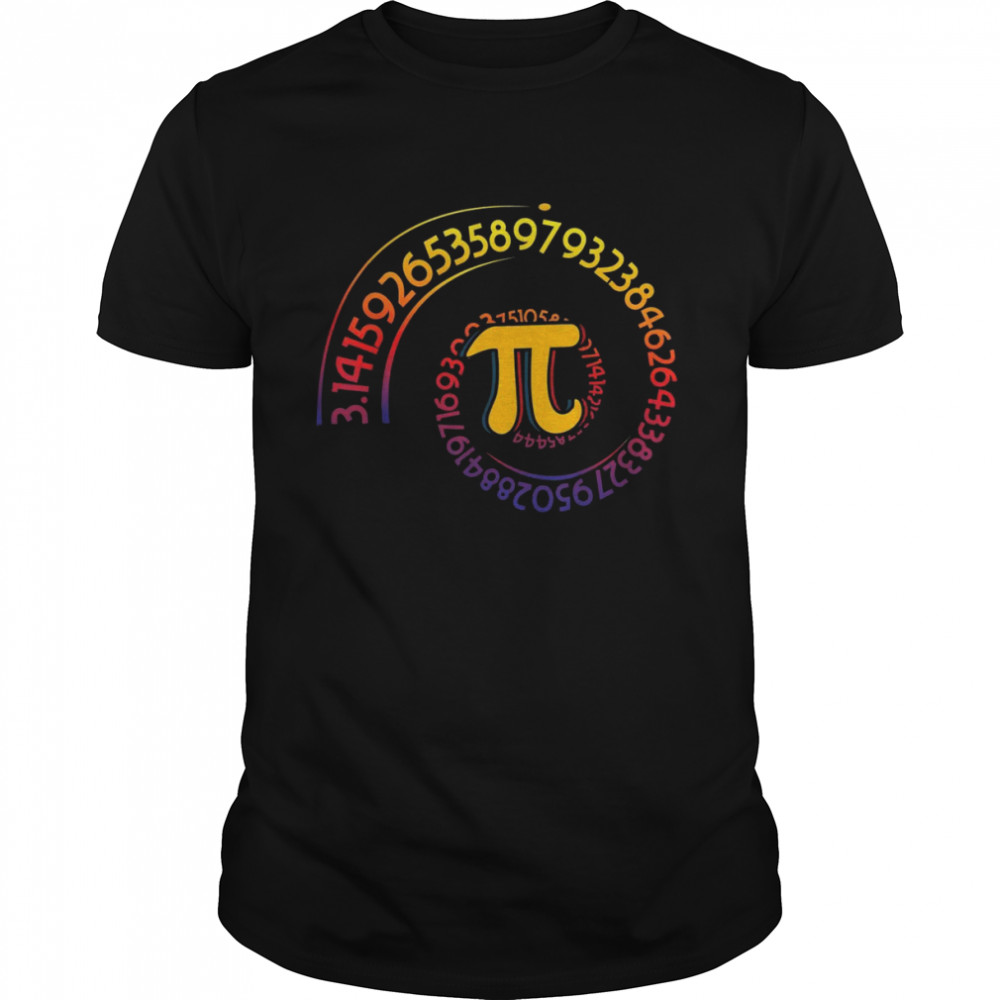 Spiral Rainbow Math Geek Mathematician Pi Day Shirt