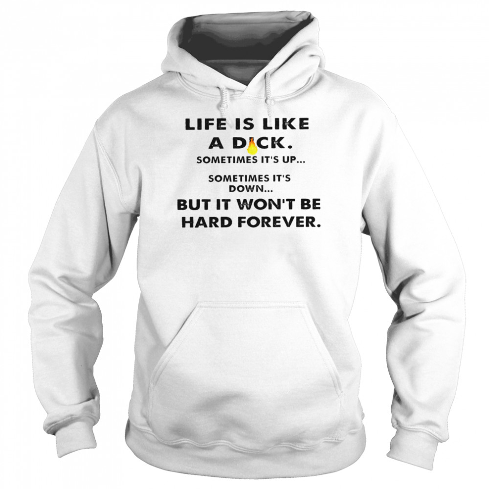 Life is like a dick sometimes it’s up sometimes it’s down bit in wont be hard forever shirt Unisex Hoodie