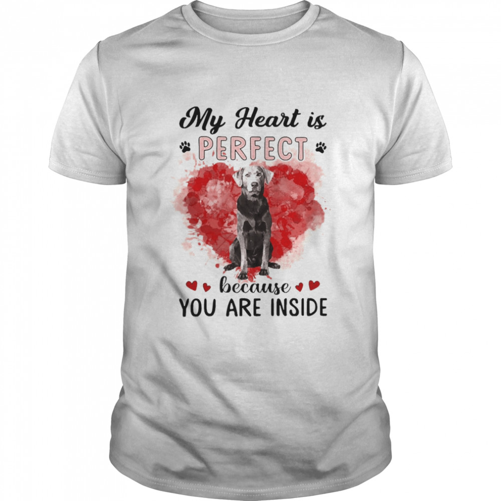 My Heart Is Perfect Because You Are Inside Silver Labrador  Classic Men's T-shirt