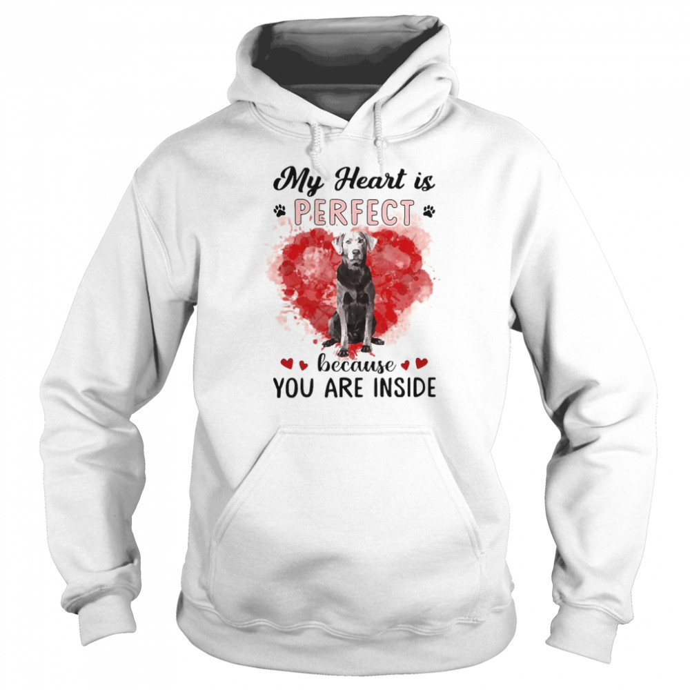 My Heart Is Perfect Because You Are Inside Silver Labrador  Unisex Hoodie