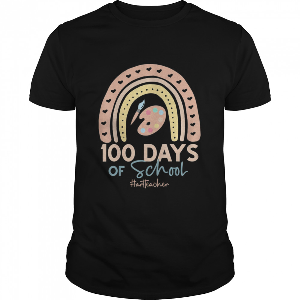 100th Day Of School Art Teacher – 100 Days Art Rainbow Shirt