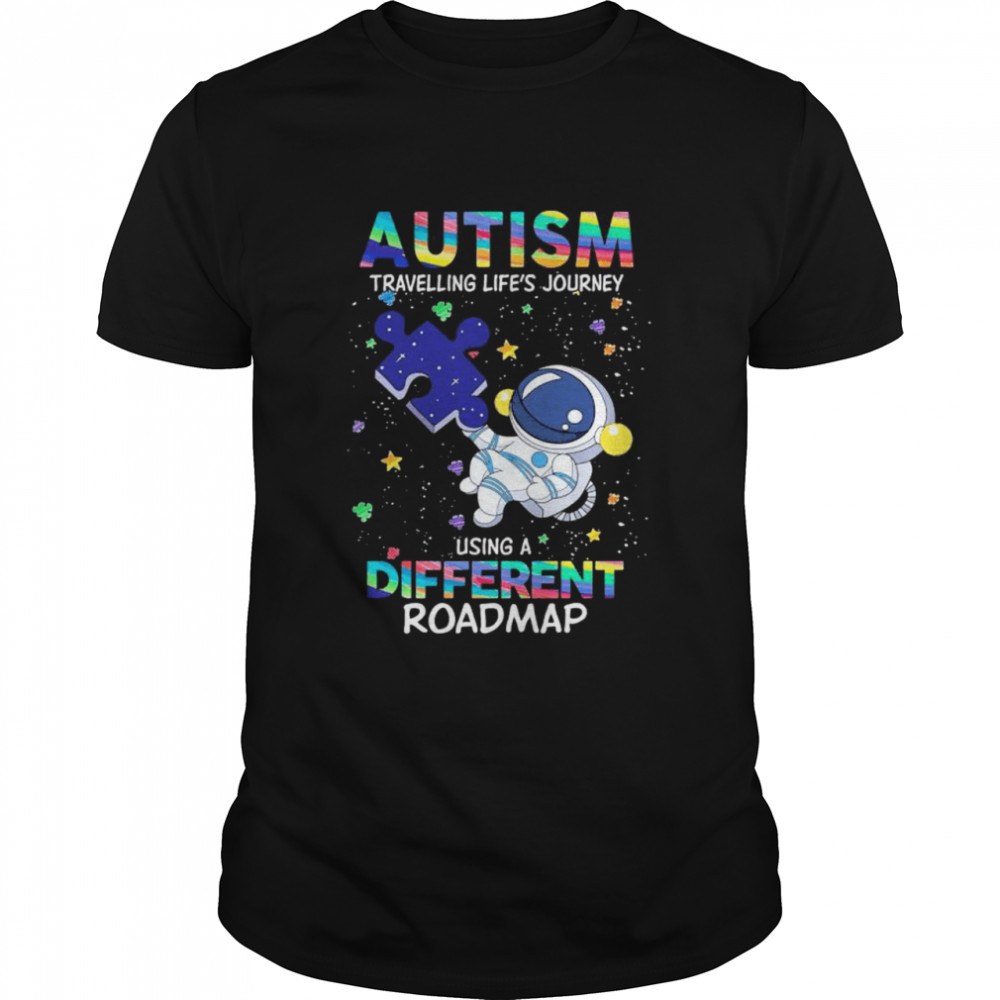 Autism travelling life’s journey using a different roadmap shirt