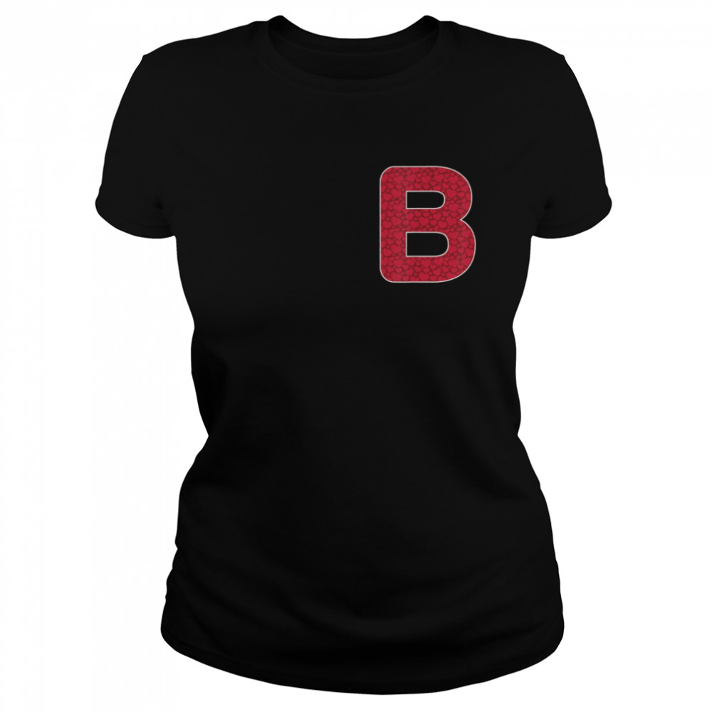 B Initial Name For Girls Valentine’s Day  Classic Women's T-shirt