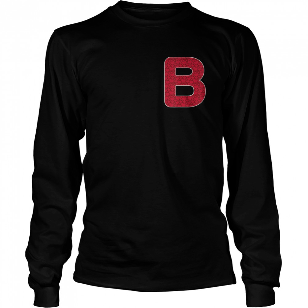 B Initial Name For Girls Valentine’s Day  Long Sleeved T-shirt
