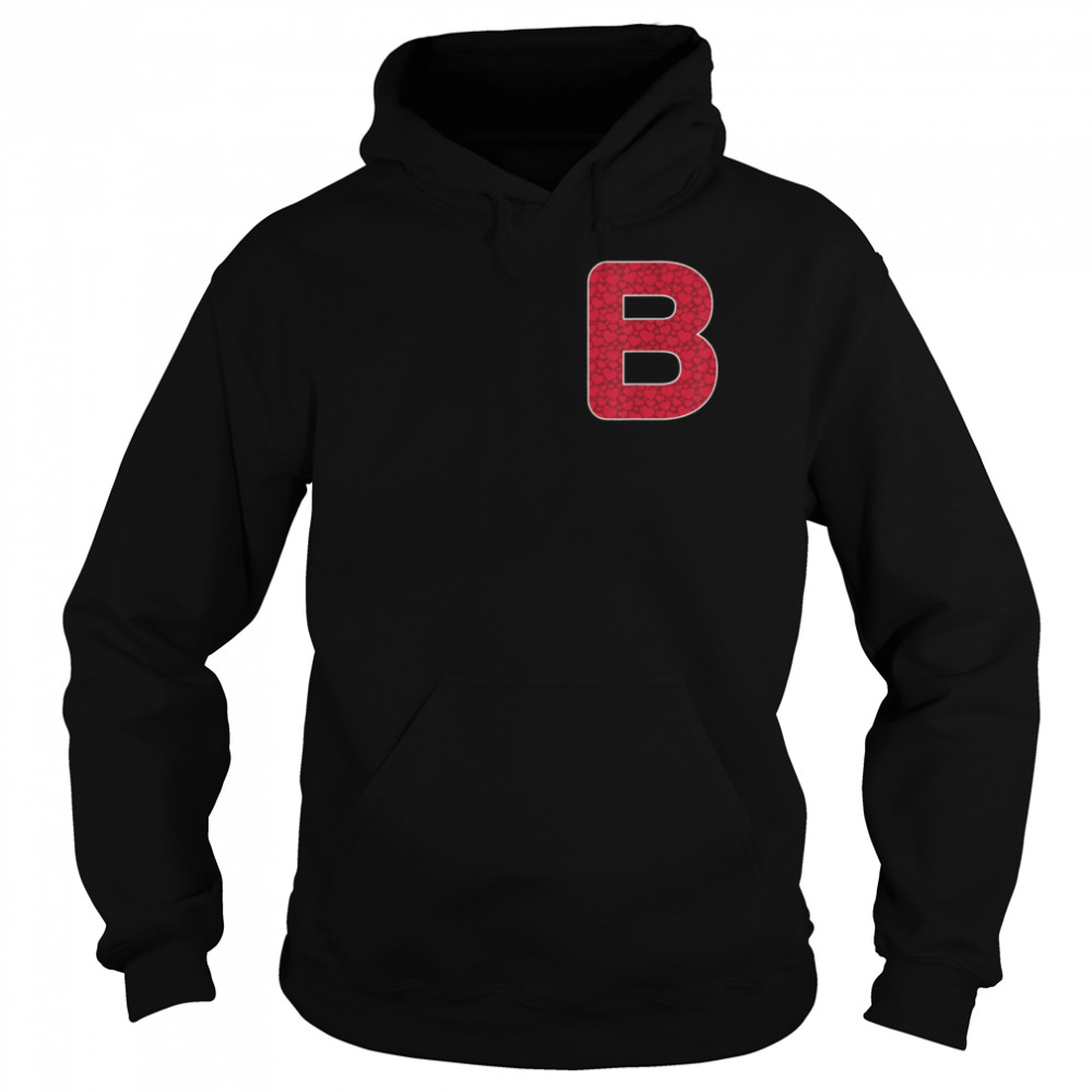 B Initial Name For Girls Valentine’s Day  Unisex Hoodie