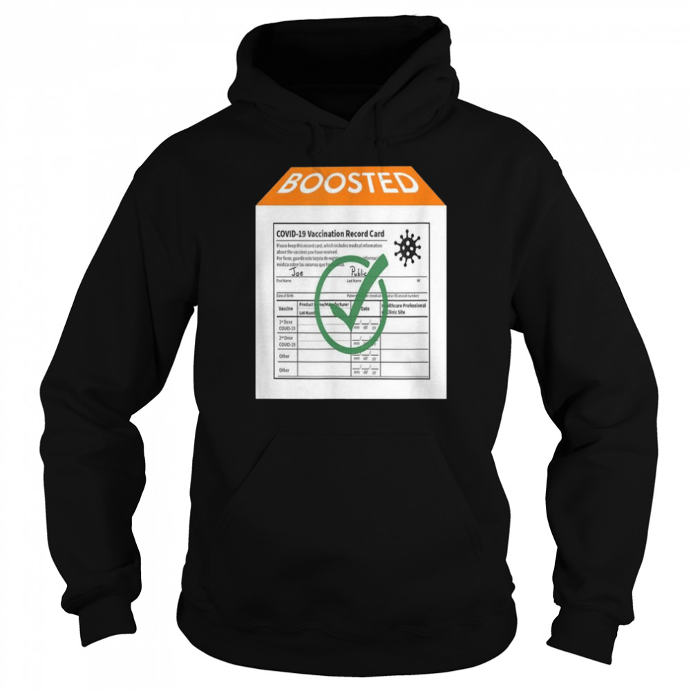 COVID19 Boosted Vaccination Record Card Artwork  Unisex Hoodie