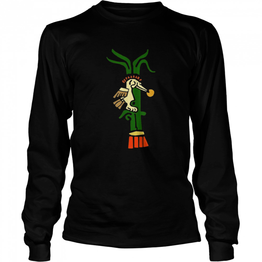 Funny Bird Plant Aztec Design for Gardenings  Long Sleeved T-shirt