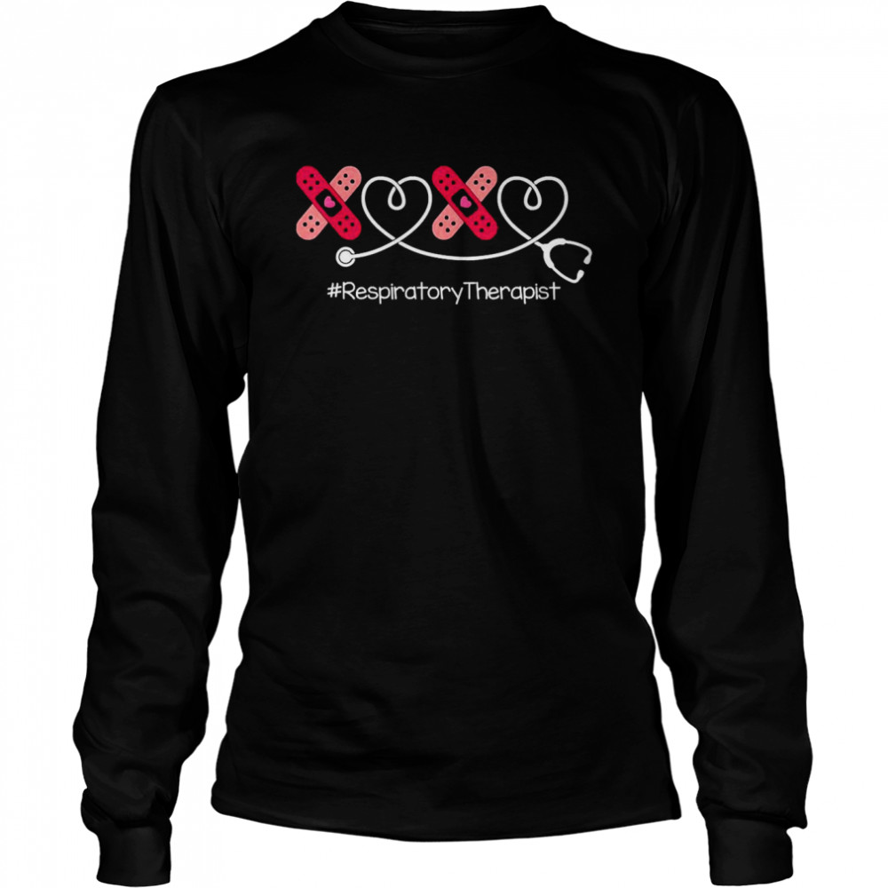 Stethoscope XOXO Valentine’s Day Respiratory Therapist RT  Long Sleeved T-shirt