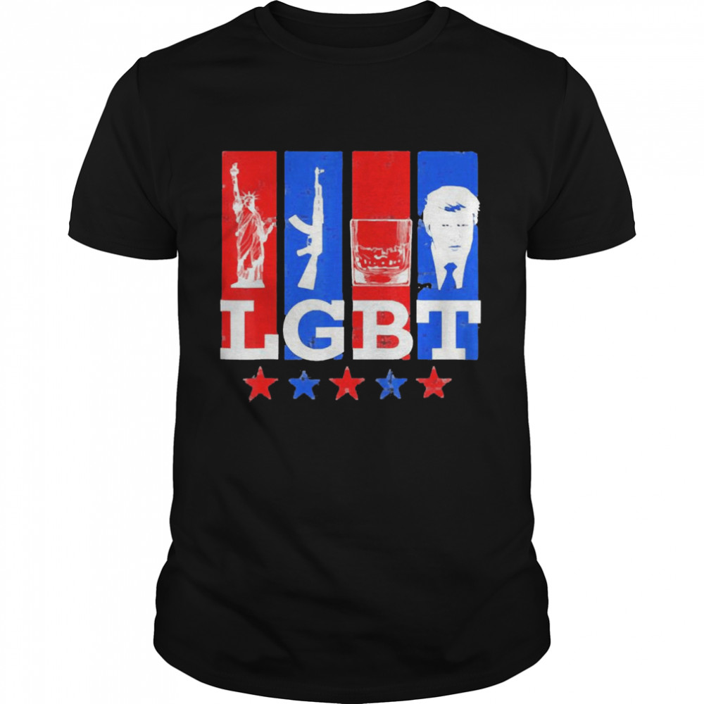 Bourbon Drinking Liberty Guns Bourbon Trump Lgbt Shirt