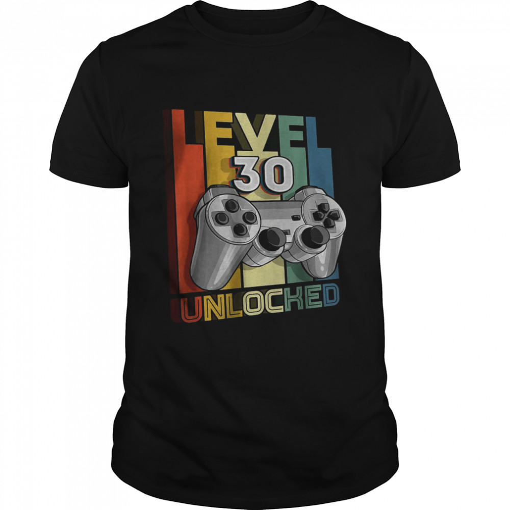 Level 30 Unlocked Matching Video Game 30th Birthday Gift Boy T-Shirt