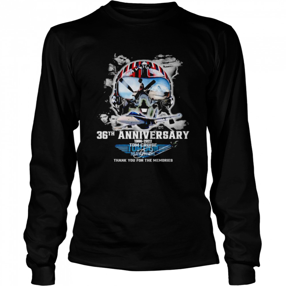 Top Gun 36th Anniversary 1986 2022 thank you for the memories shirt Long Sleeved T-shirt
